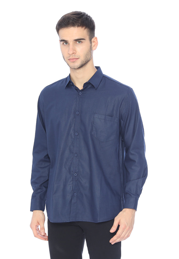 Ryusei Kemeja Kasumi Long Sleeve Navy - Ryusei