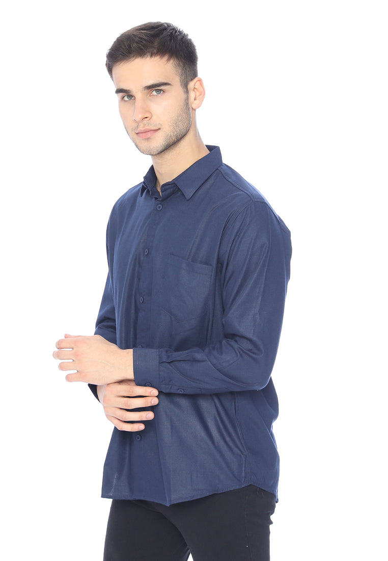 Ryusei Kemeja Kasumi Long Sleeve Navy - Ryusei
