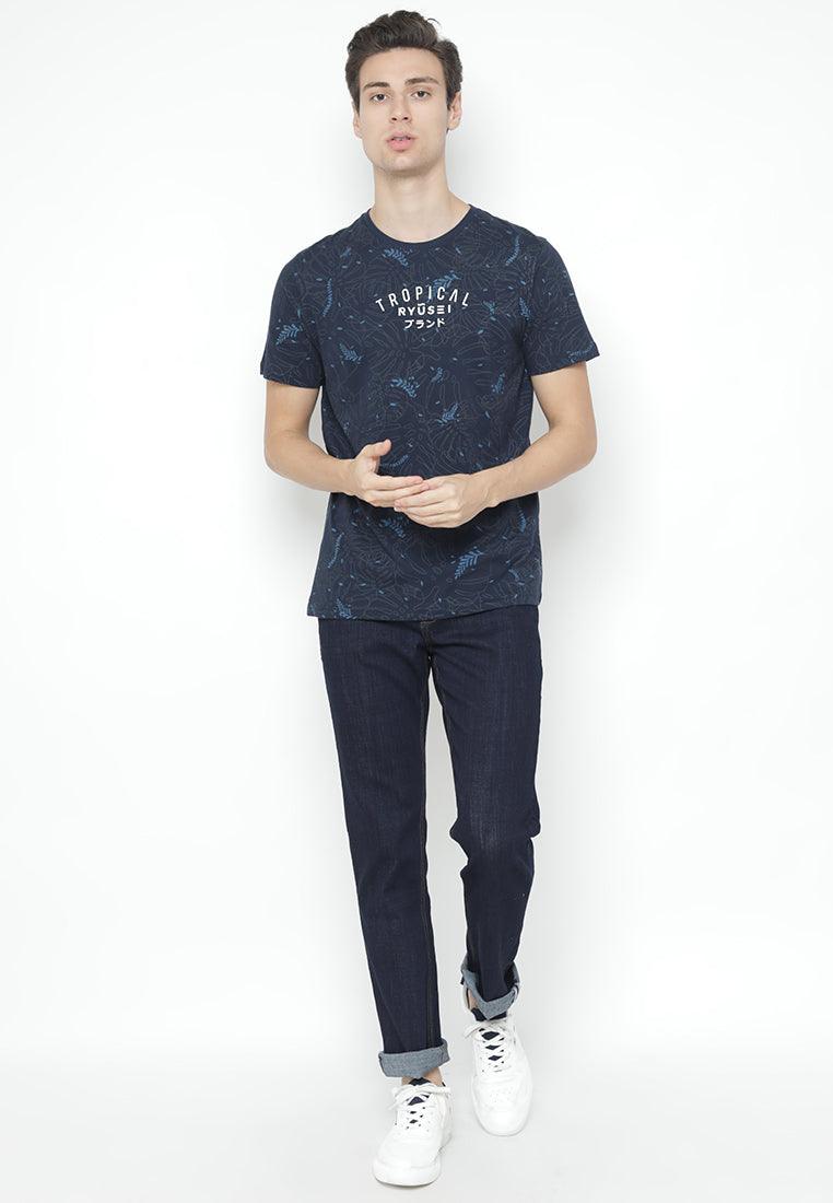 Ryusei Tshirt Tropical FP Navy - Ryusei T-Shirt