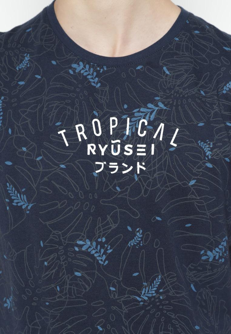 Ryusei Tshirt Tropical FP Navy - Ryusei T-Shirt