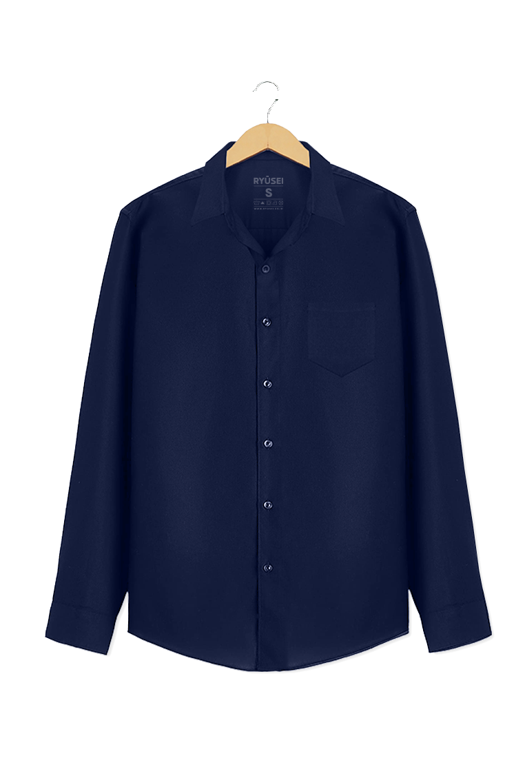 Ryusei Kemeja Kasumi Long Sleeve Navy - Ryusei