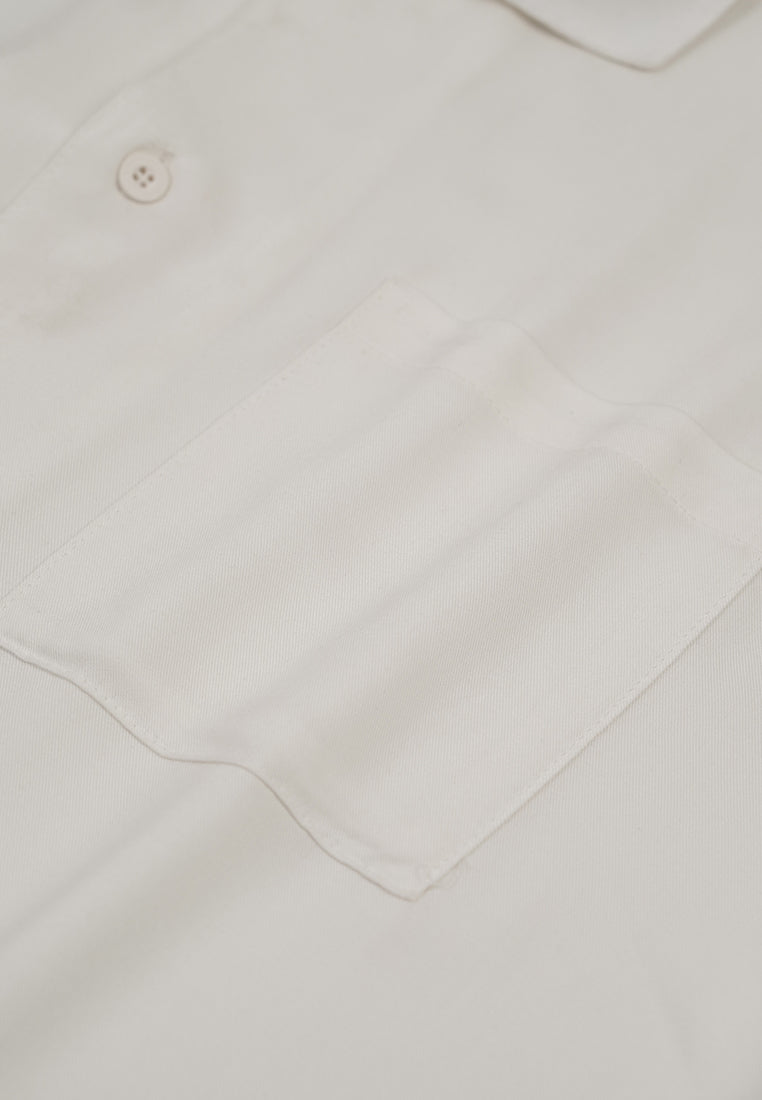 Ryusei Kemeja Pantai Rei Pocket White DF - Ryusei