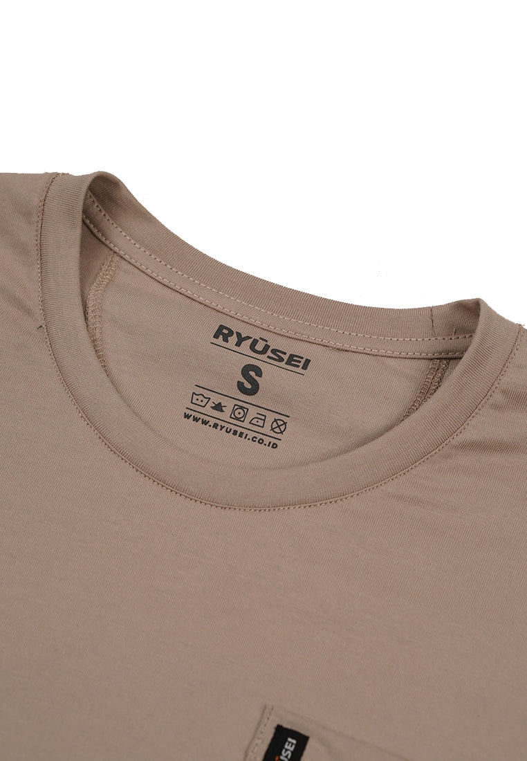 Ryusei Tshirt Oversize Kenji Pocket Light Brown DF - Ryusei