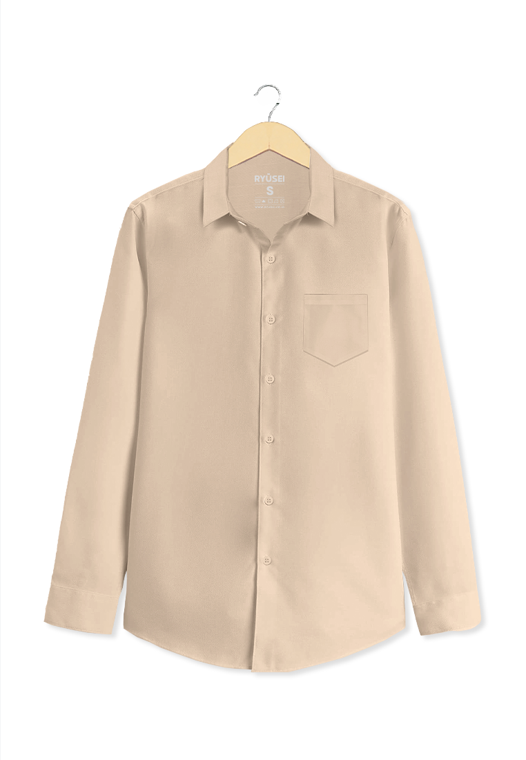 Ryusei Kemeja Kasumi Long Sleeve Light Brown - Ryusei