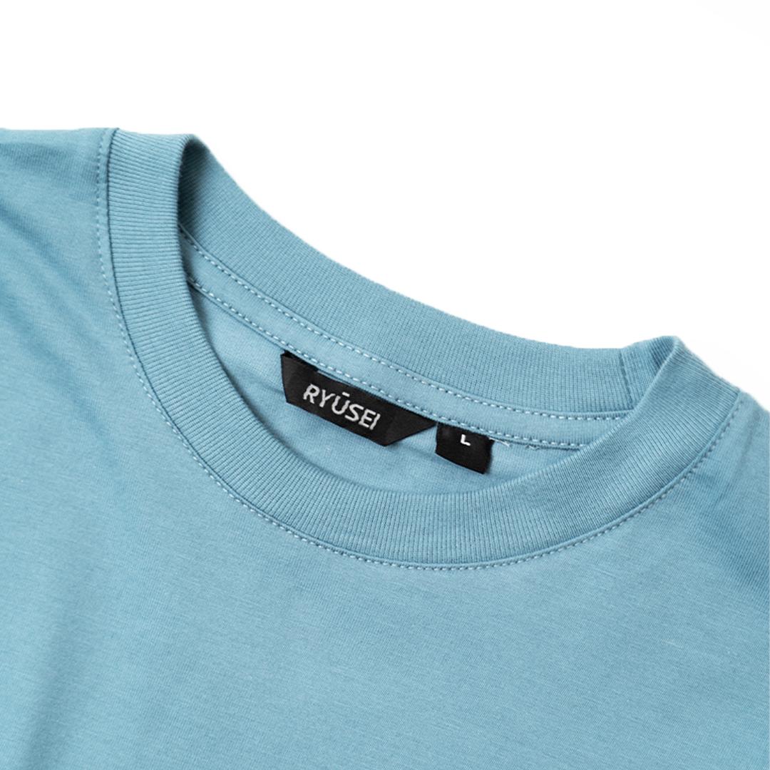 Ryusei Kaos Pria Boxy Oversize Fukui Smoke Blue