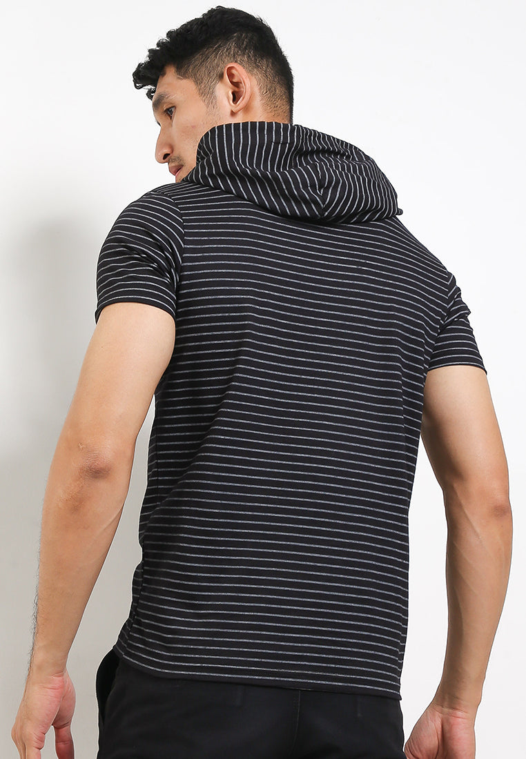 Ryusei Tshirt Hoodie Yugawa Stripe Black - Ryusei