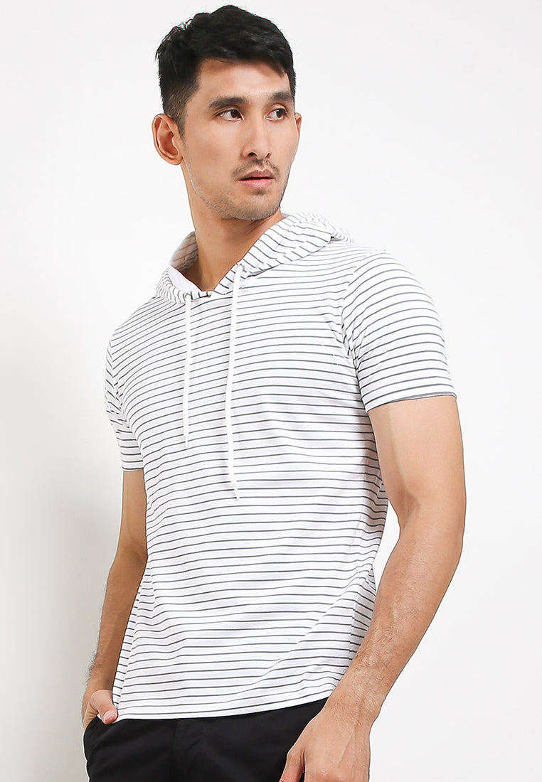 Ryusei Tshirt Hoodie Yugawa Stripe White - Ryusei