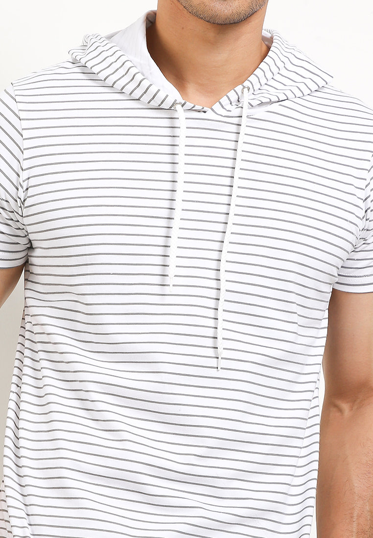 Ryusei Tshirt Hoodie Yugawa Stripe White - Ryusei