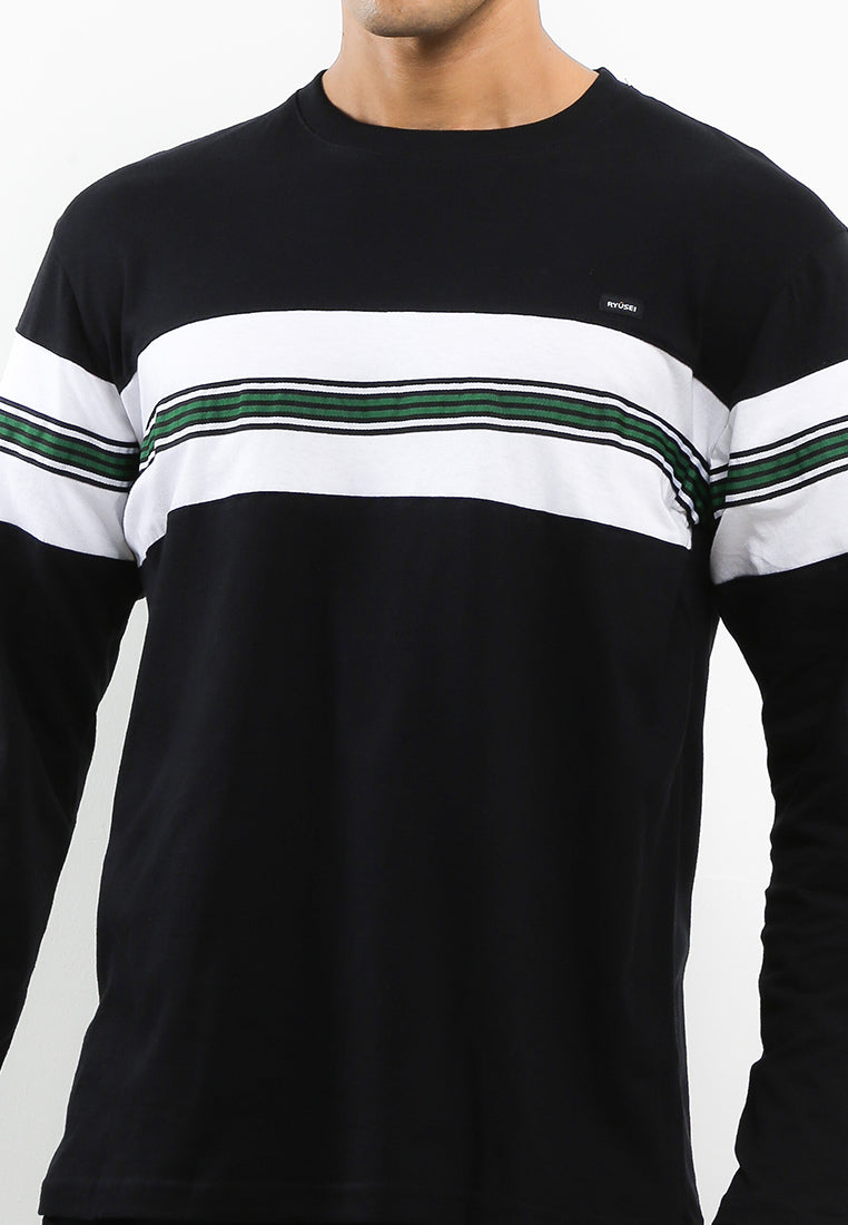 Ryusei Tshirt Shirakawa Long Sleeve Stripe Green - Ryusei