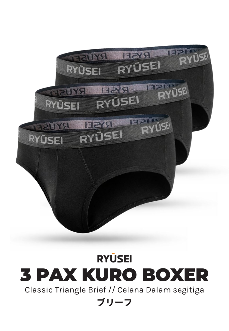 Ryusei Brief Kuro Black - Celana Dalam Pria Segitiga