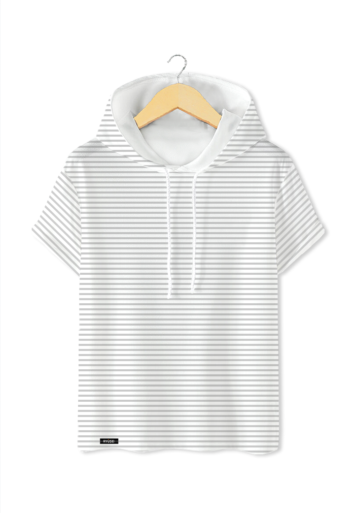 Ryusei Tshirt Hoodie Yugawa Stripe White DF - Ryusei