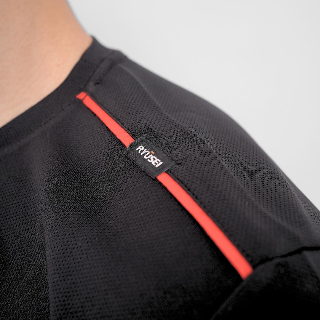 Ryusei Kaos Olahraga Pria Yanagi Black Baju Gym Dry Fit Adem Jersey Training