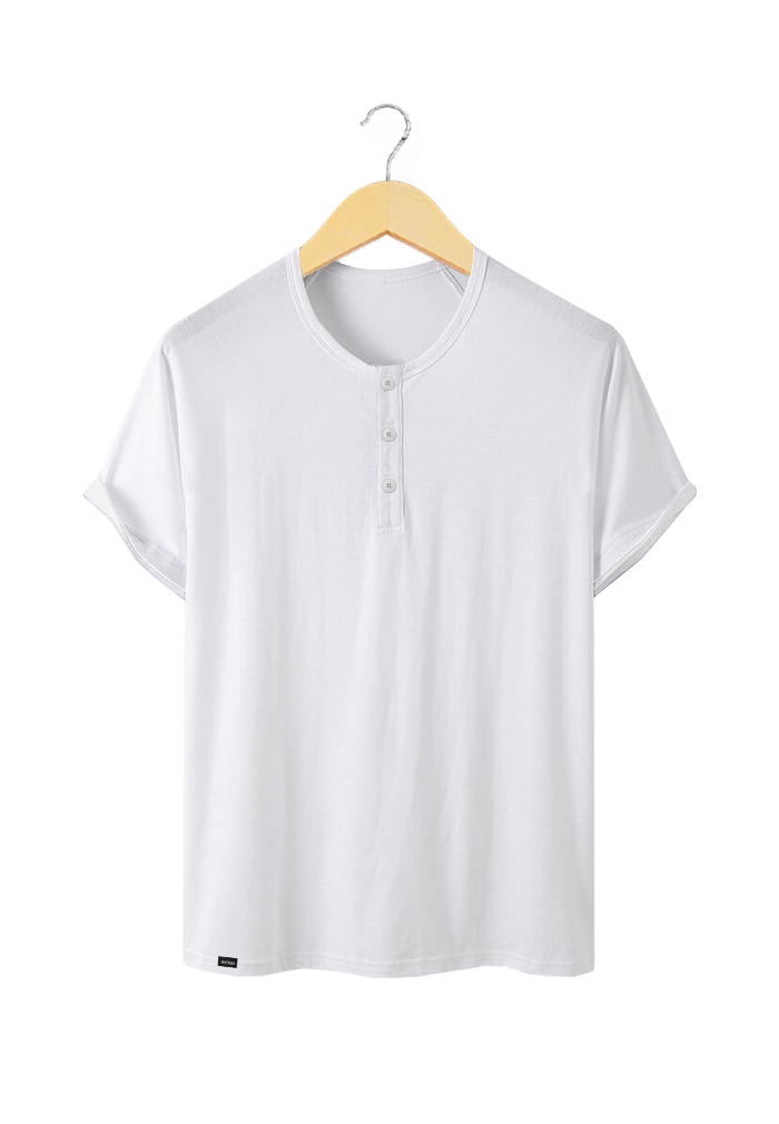 Ryusei Tshirt Fujioka Button White DF - Ryusei