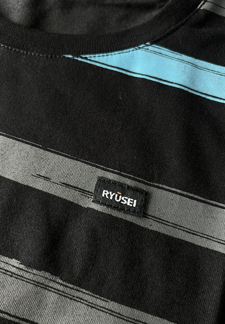 Ryusei Kaos Pria Yamada Stripe Black