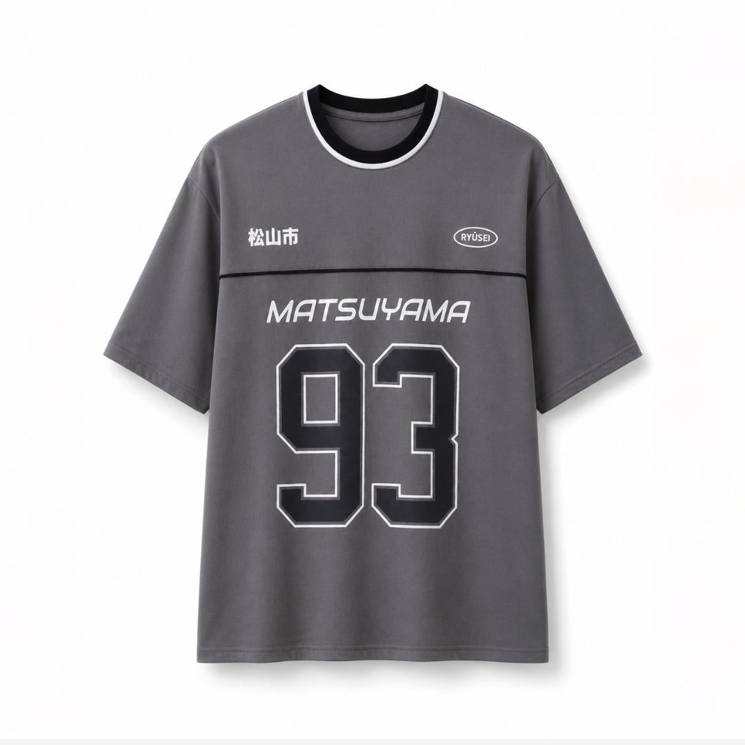 Ryusei Kaos Pria Boxy Oversize Matsuyama Dark Grey
