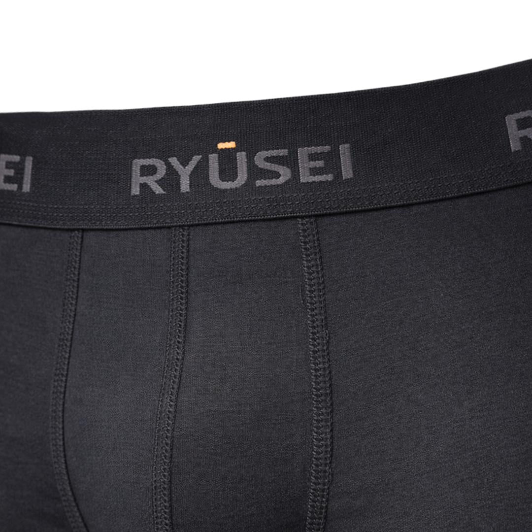 Ryusei Boxer Katun Spandex 6 Pcs - Black Collection | Jahitan Seamless
