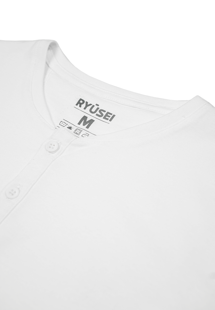 Ryusei Tshirt Fujioka Button White DF - Ryusei