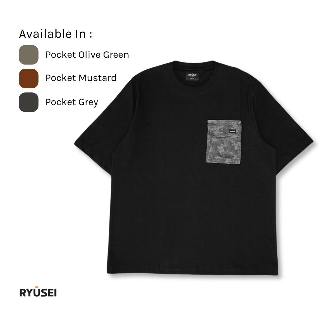 Ryusei Kaos Pria Oversize Boxy Hatanaka Pocket