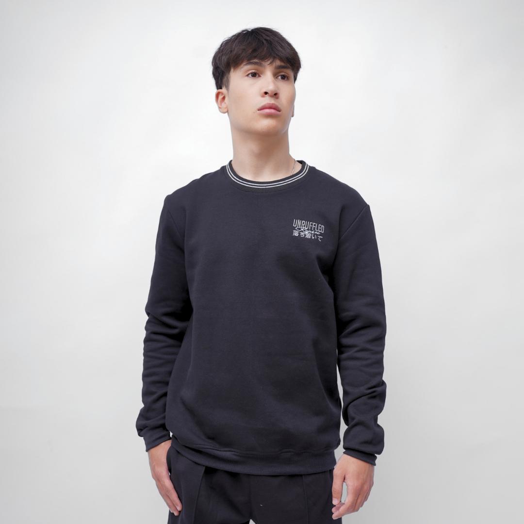 Ryusei Sweater Pria Premium Basic Black