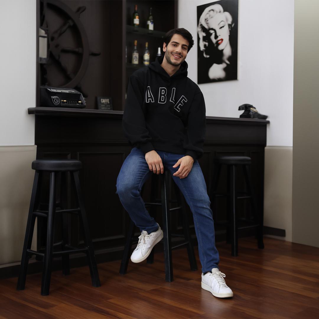 Ryusei Hoodie Boxy Able Full Black