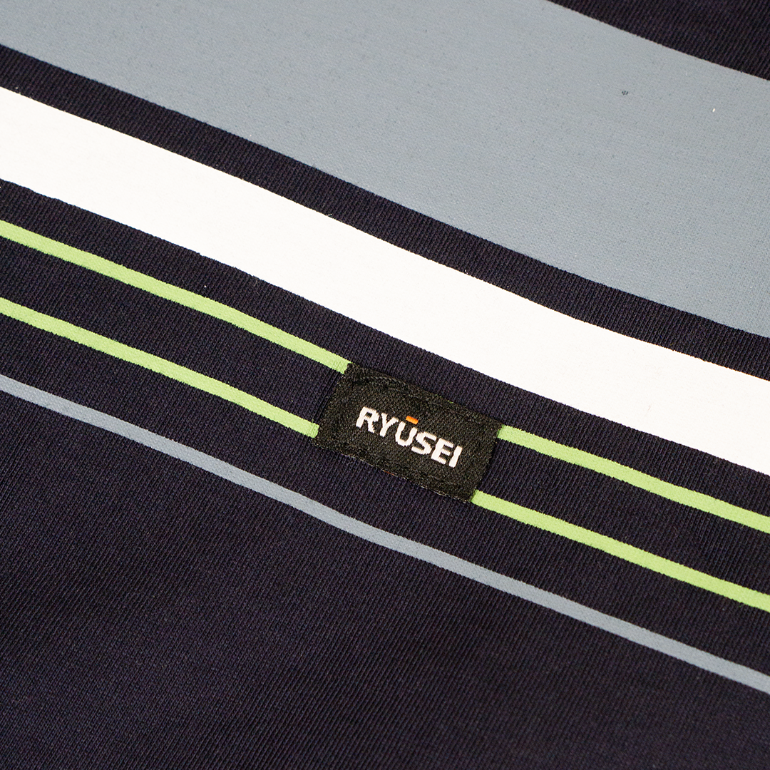 Ryusei Kaos Pria Nagamasa Stripe Navy