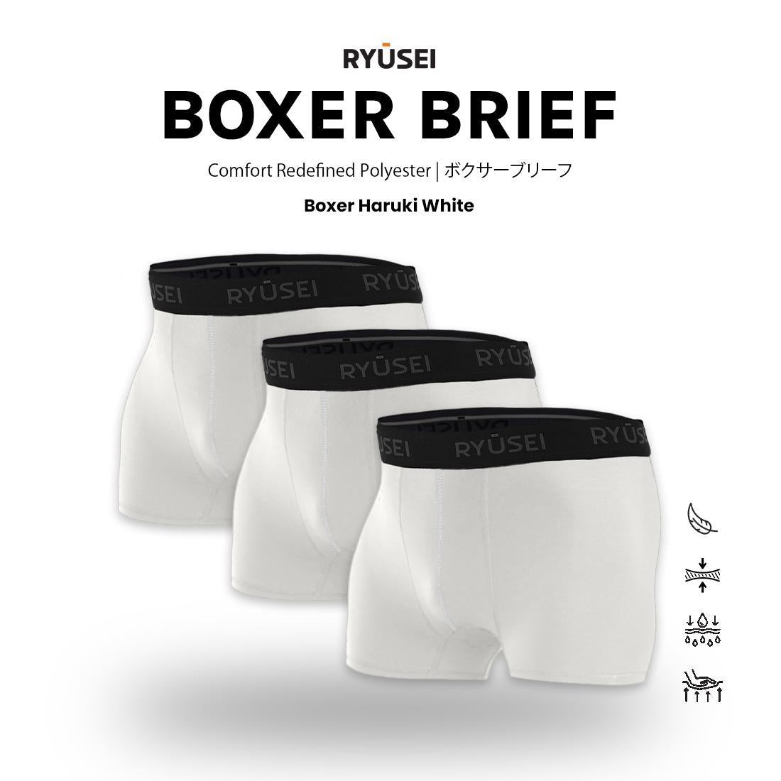 Ryusei Boxer Haruki Misty Grey Polyester Spandex 3 Pcs | Nyaman & Elastis