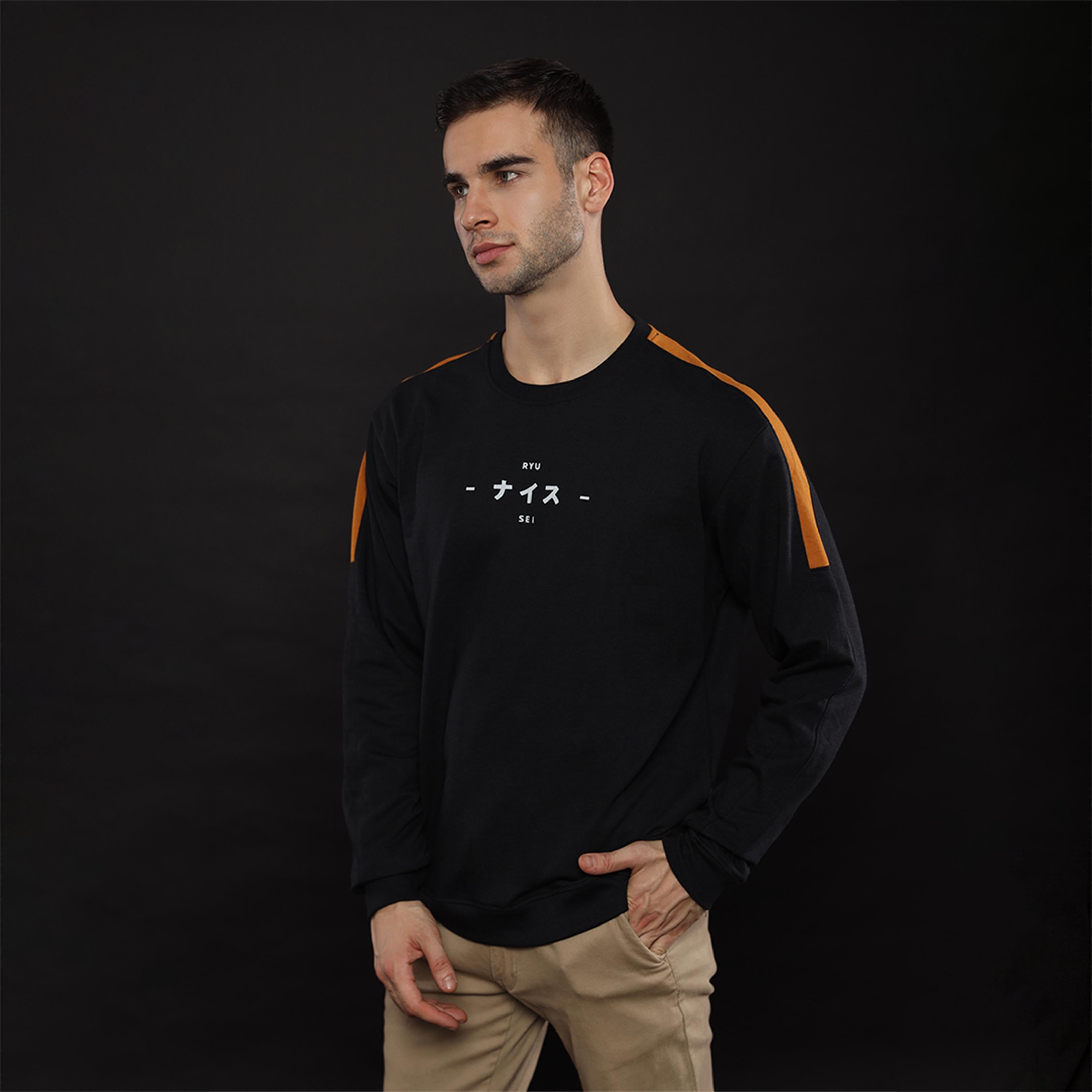 Ryusei Sweater Pria Kamikawa Black