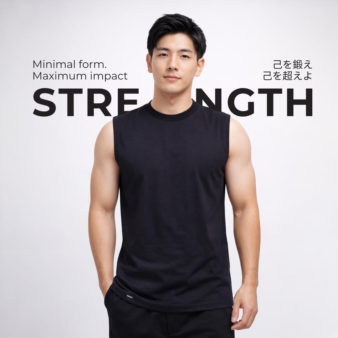 Ryusei Tanktop Pria Takara Black