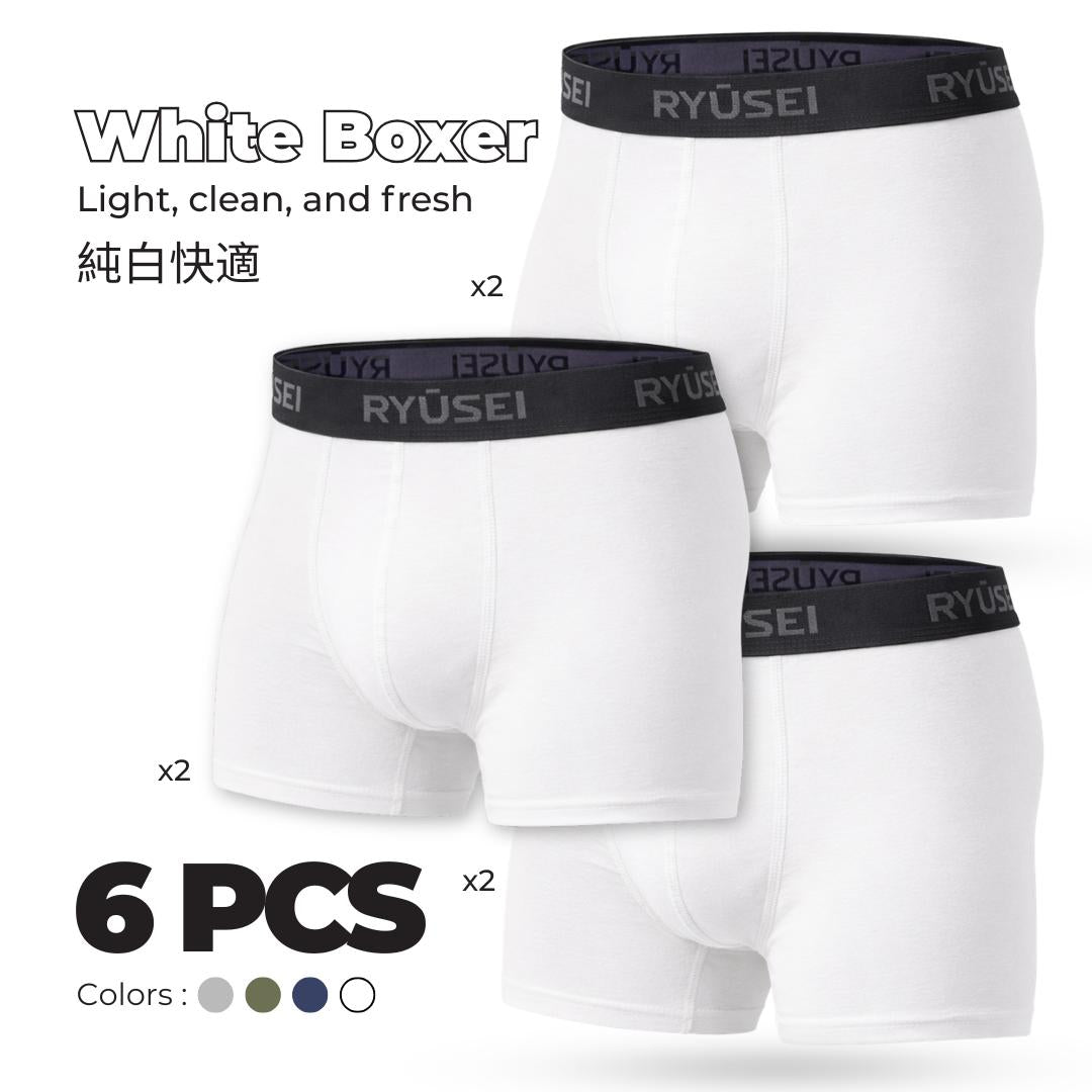Ryusei Celana Dalam Pria Boxer Haruki 6pcs | Pilihan Warna Netral Premium