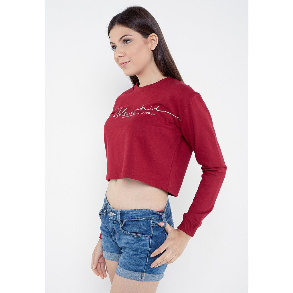 Swt Happiness Crop Maroon