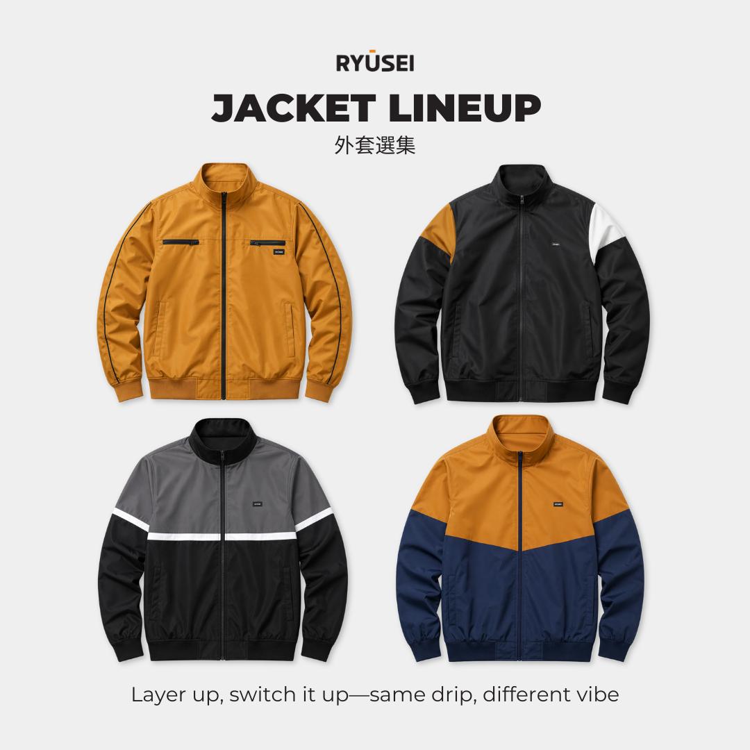 Ryusei Jaket Parasut Pria Windbreaker Anti Air - Nyaman & Stylish