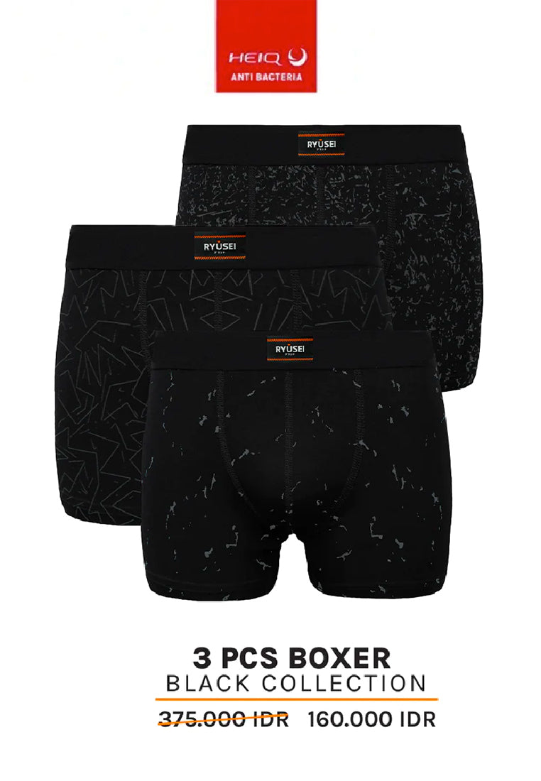 [PAKET] Boxer Atsugi Black (3 Pcs) - Ryusei