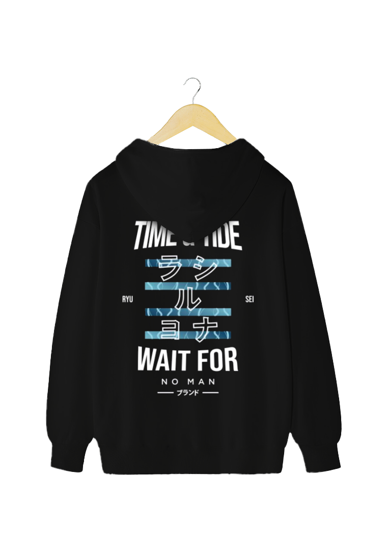 Ryusei Sweater Hoodie Pria Time Black