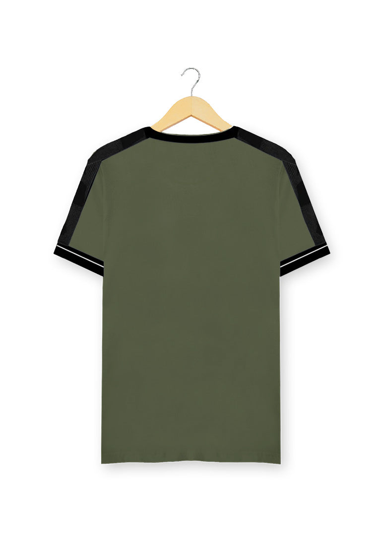 Ryusei Kaos Pria Takahiko Button Olive Green