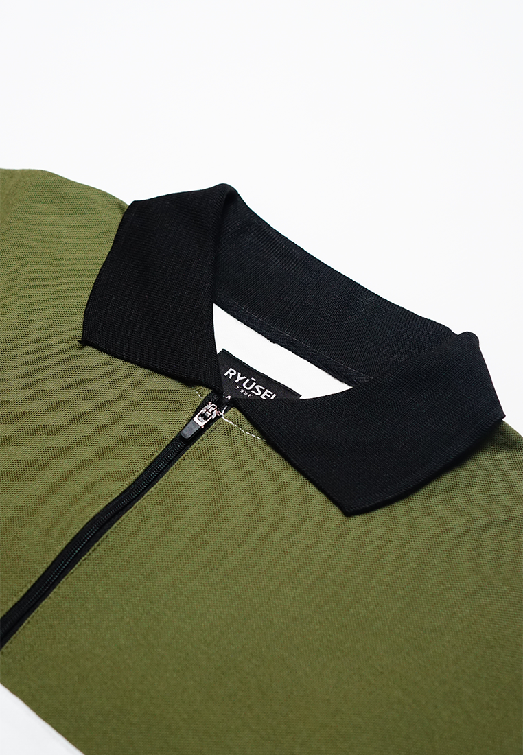 Ryusei Polo Pria Sagahara Army Green