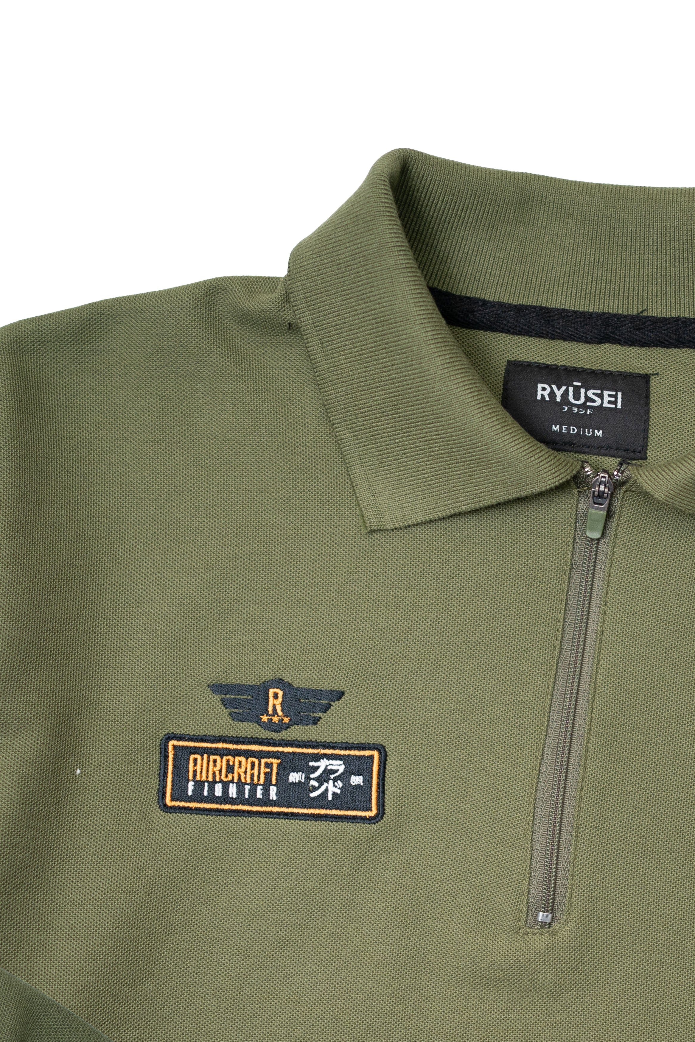 Ryusei Polo Pria Jpn Aviation Army Green