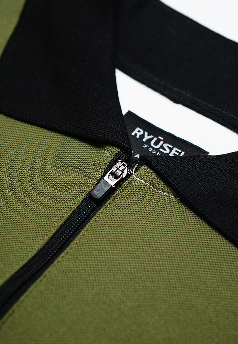 Ryusei Polo Pria Sagahara Army Green