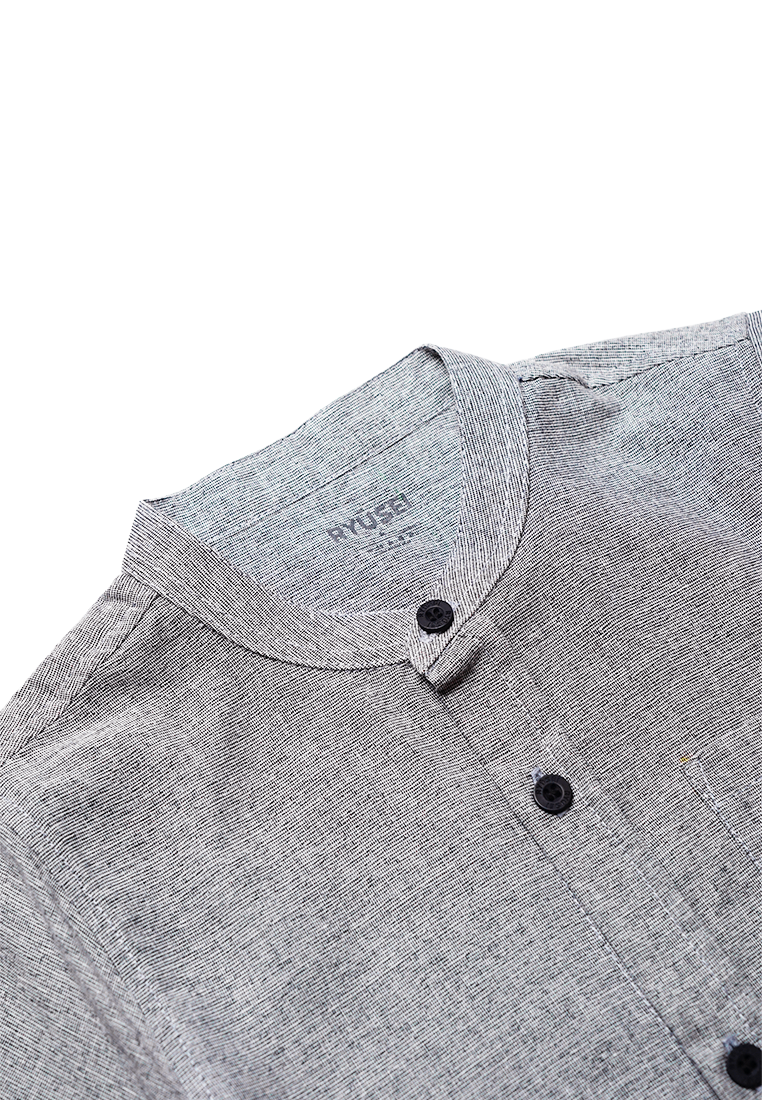 Ryusei Shirt kids Watashi Long Sleeve 2 Tone Grey