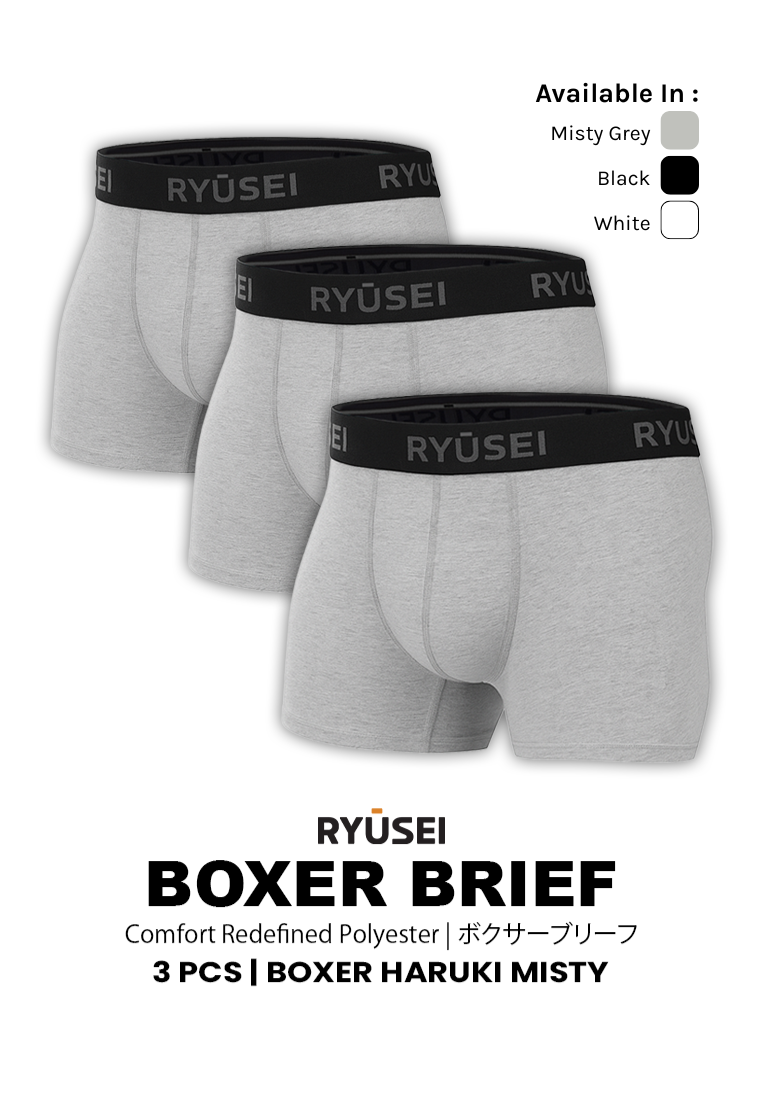 Ryusei Boxer Haruki Polyester Spandex 3 Pcs | Nyaman & Elastis