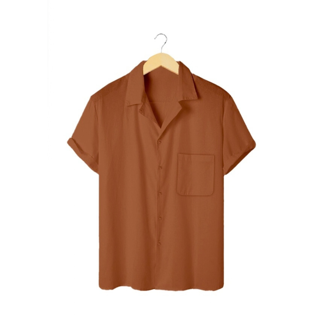 Ryusei Kemeja Pantai Rei Pocket Brown