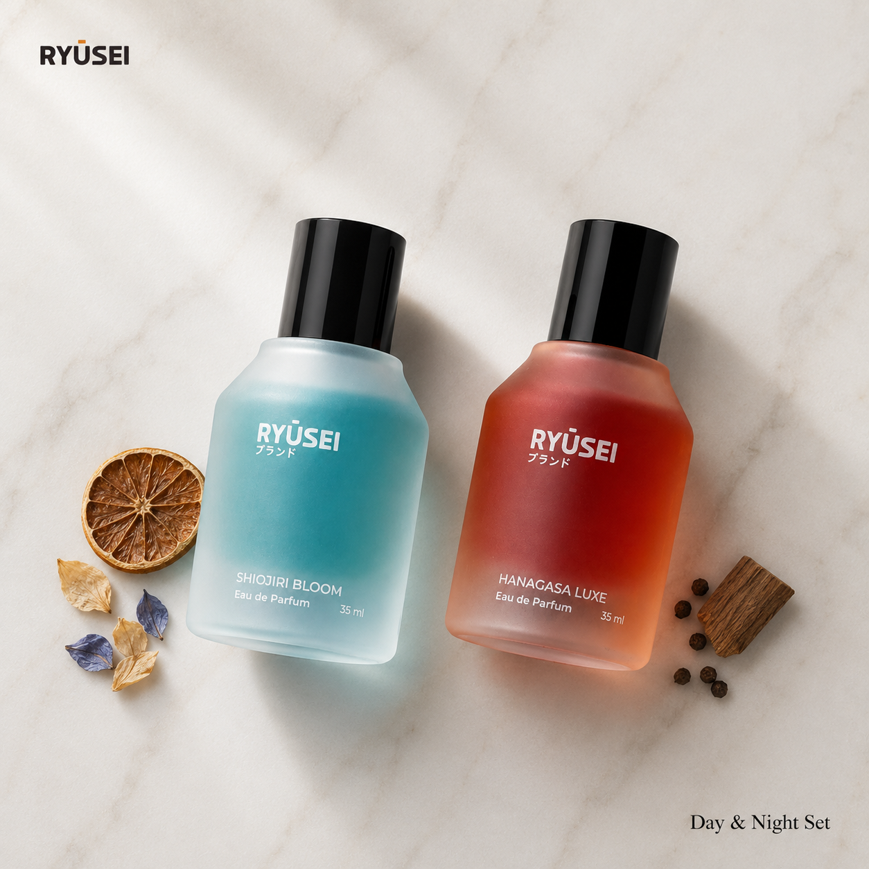 [Bundle] Ryusei Day & Night Set - Eau de Parfum 35ml x2 - Parfum Pria Siang & Malam