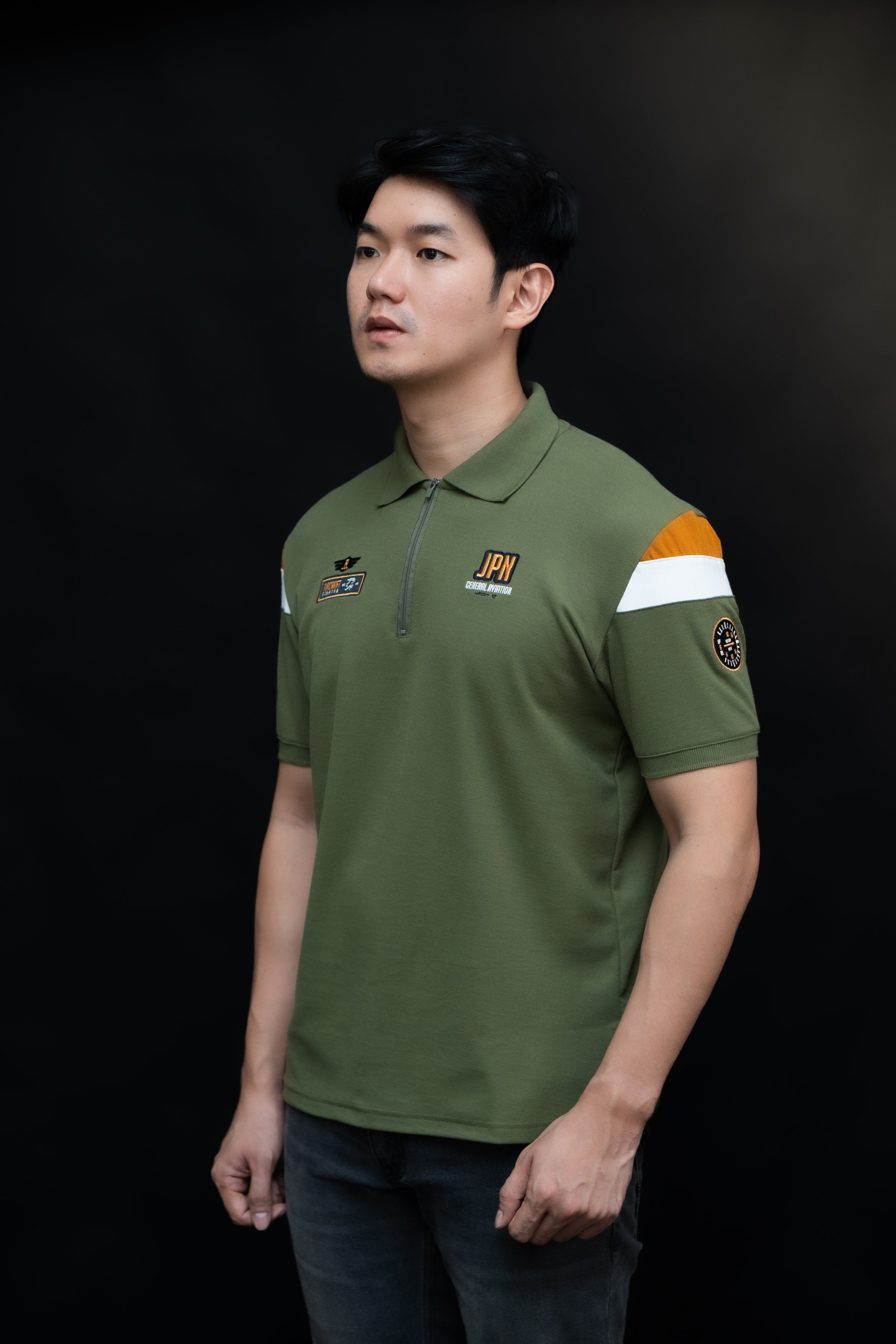 Ryusei Polo Pria Jpn Aviation Army Green