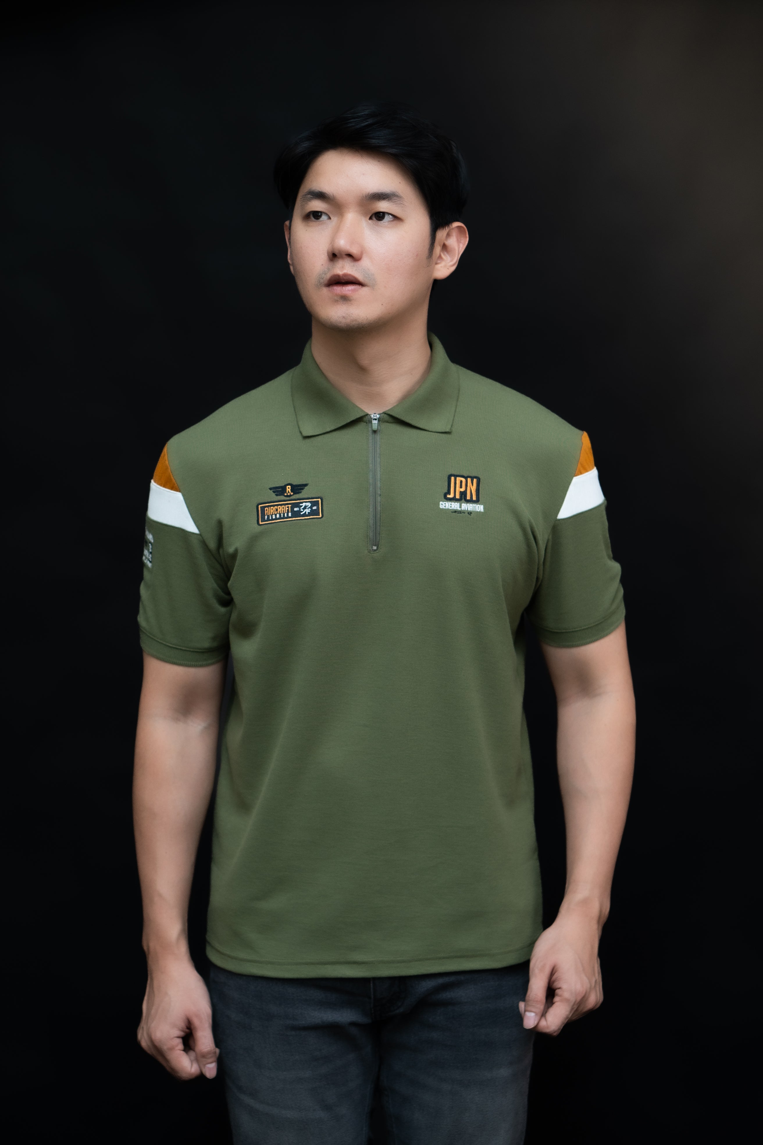 Ryusei Polo Pria Jpn Aviation Army Green