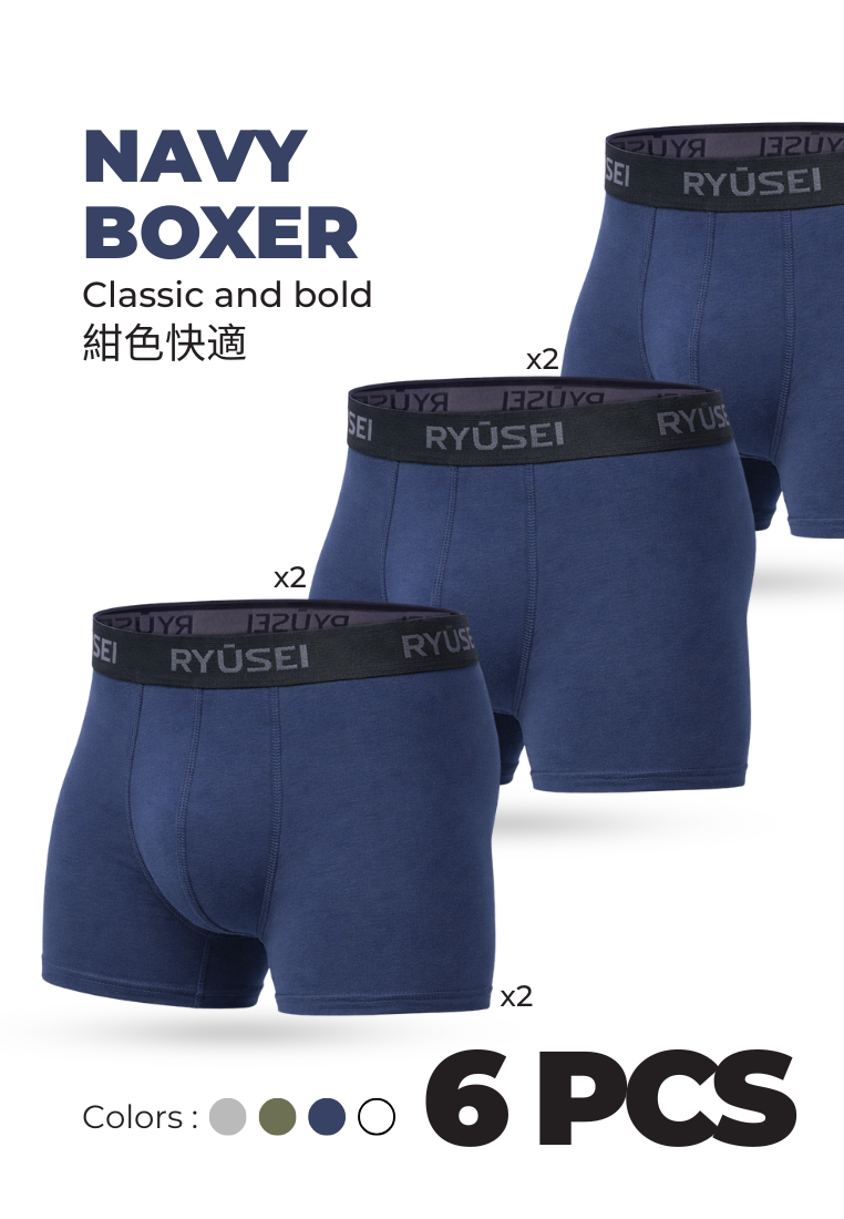Ryusei Celana Dalam Pria Boxer Haruki 6pcs | Pilihan Warna Netral Premium