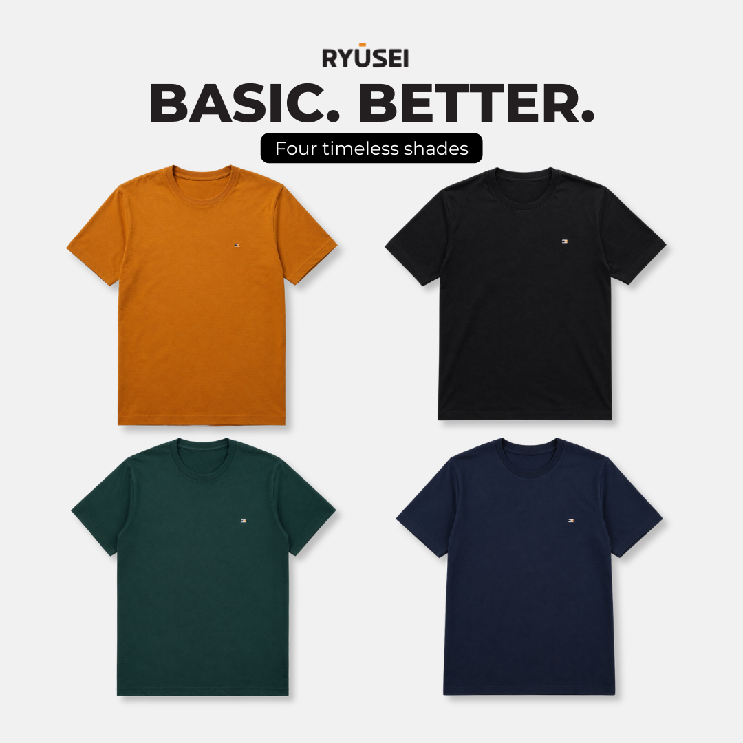 Ryusei Kaos Pria Haruma Basic | Dengan Pilihan Warna