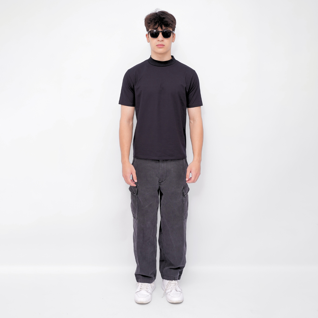 Ryusei Fitted Tee High Neck Neo Flex - Kaos Pria High Neck Slim Fit Premium