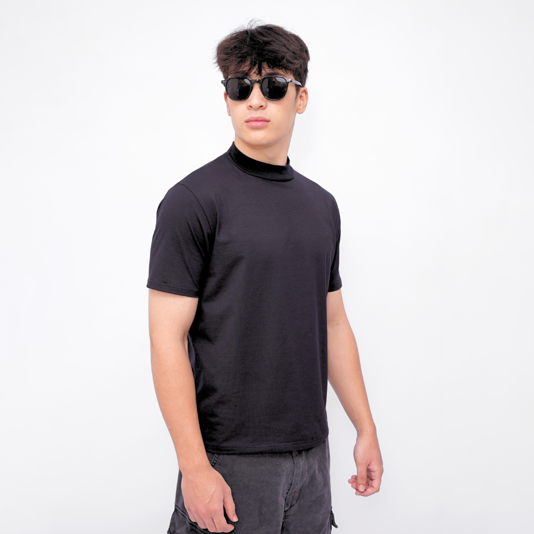 Ryusei Fitted Tee High Neck Neo Flex - Kaos Pria High Neck Slim Fit Premium