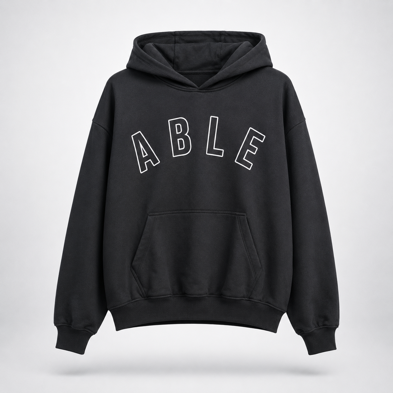 Ryusei Hoodie Boxy Able Full Black