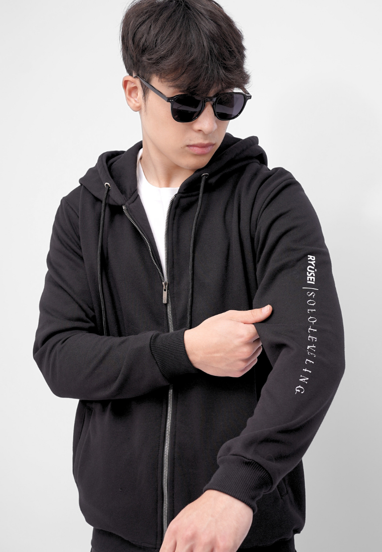 Ryusei x Solo Leveling | Hoodie Zipper Moonveil Black