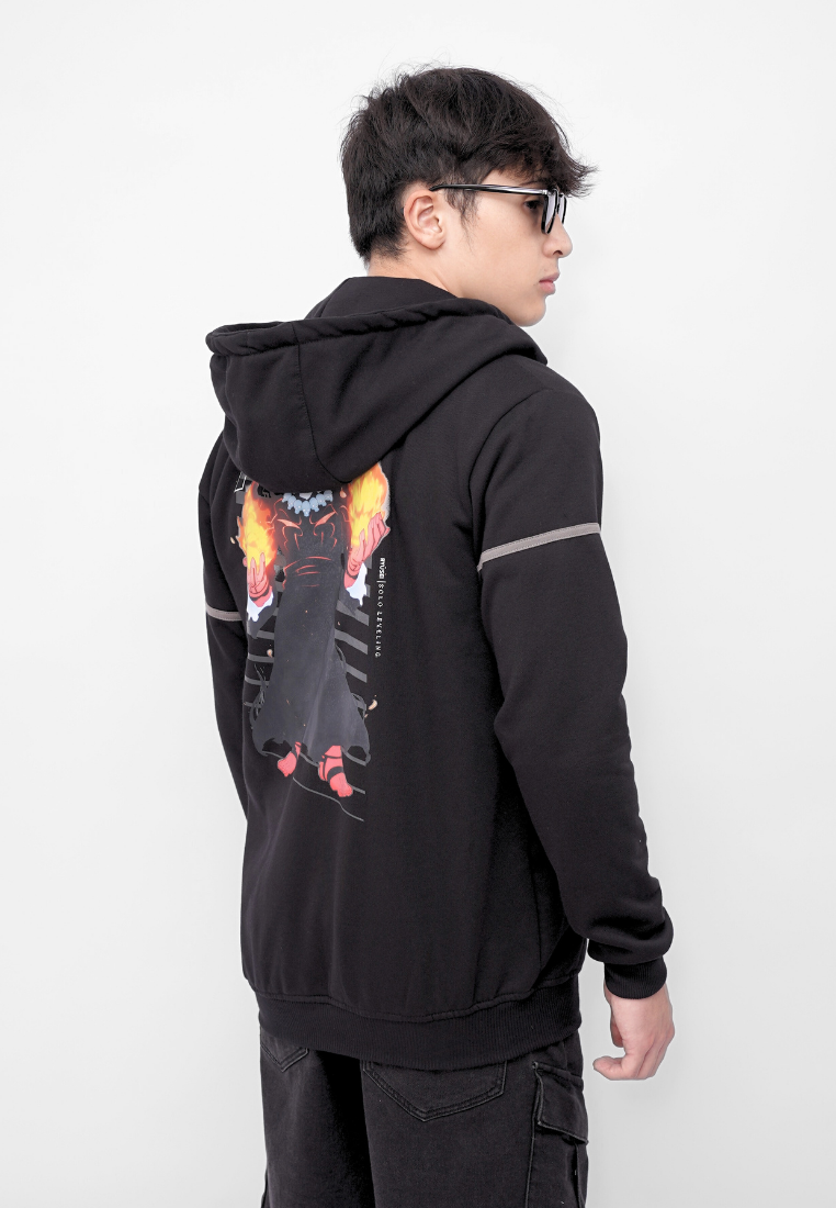 Ryusei x Solo Leveling | Hoodie Zipper Mystic Tusk Black